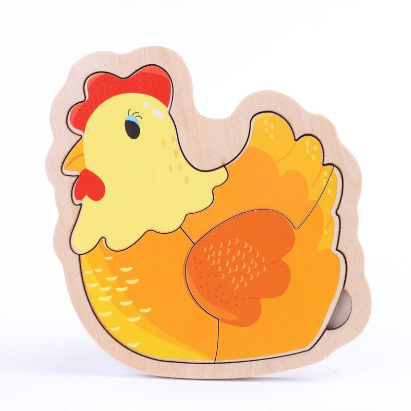 Small Wooden Puzzle Children's Early Education Block Toys