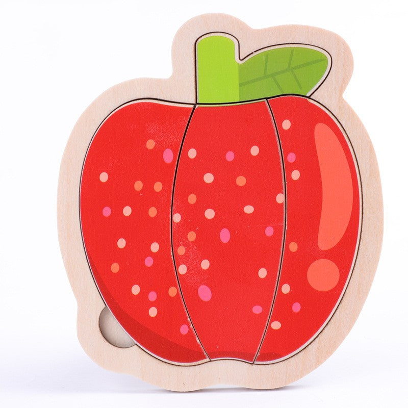 Small Wooden Puzzle Children's Early Education Block Toys