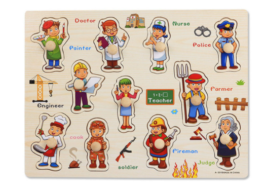 Early Childhood Education Puzzle Animal Alphabet Cognition Wooden Toys